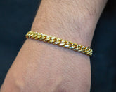 10K Gold Miami Cuban Bracelet (Regular) - 7.0MM - White Carat - USA & Canada
